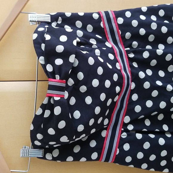 Anthropologie (Maeve) Polka Dot Side Zip Strapless Dress Sz 8 - Picture 3 of 8
